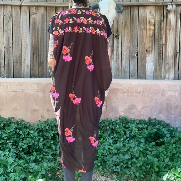 Vintage 70s Flapper Style Kimono Robe Beach Wear - Picture 8 of 11